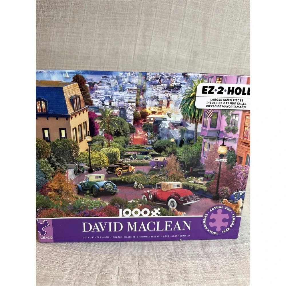 Ceaco‎ 1000 Piece Jigsaw Puzzle - David Maclean - Lombard Street - with Poster